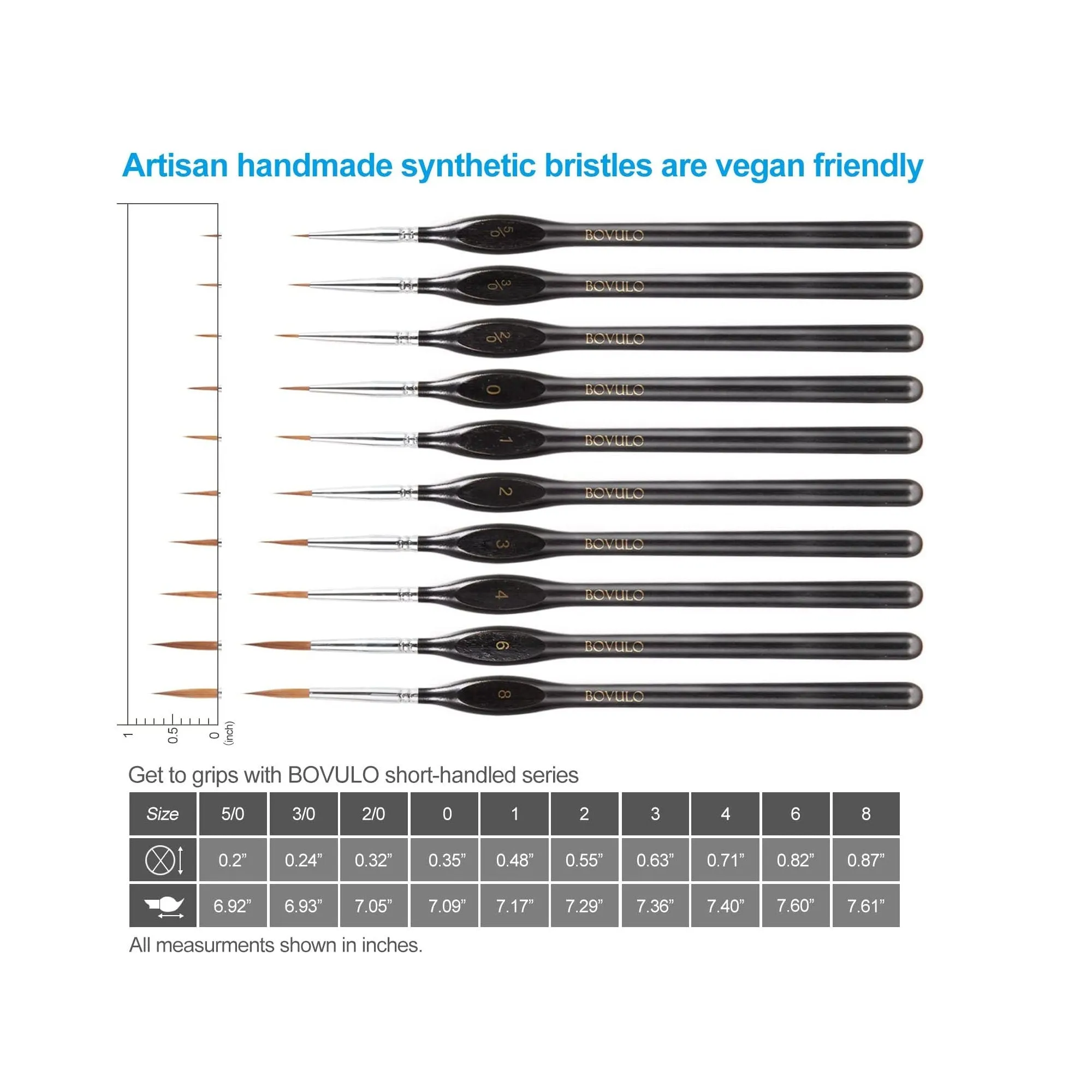 10 Pieces Detail Paint Brush Set | Durable Miniature Painting Brushes | Micro Paint Brushes for Warhammer 40k Miniature Figure BOVULO