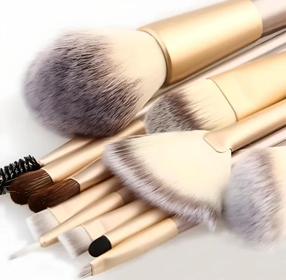 12pc Champagne Makeup Brush Set