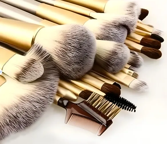 12pc Champagne Makeup Brush Set