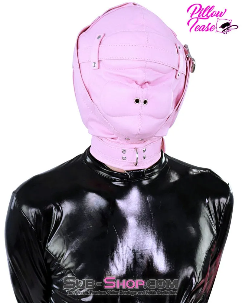 1476DL-SIS      Sissy Princess Pink Sensory Deprivation Locking Hood