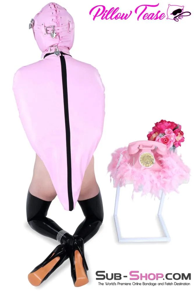 1476DL-SIS      Sissy Princess Pink Sensory Deprivation Locking Hood