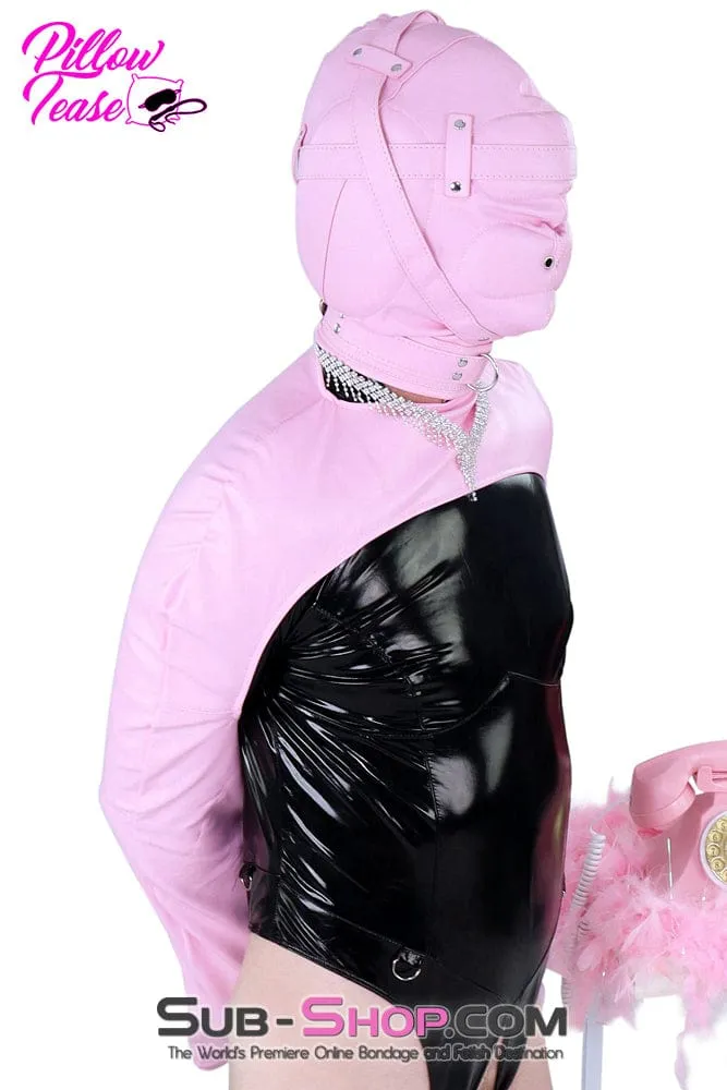 1476DL-SIS      Sissy Princess Pink Sensory Deprivation Locking Hood