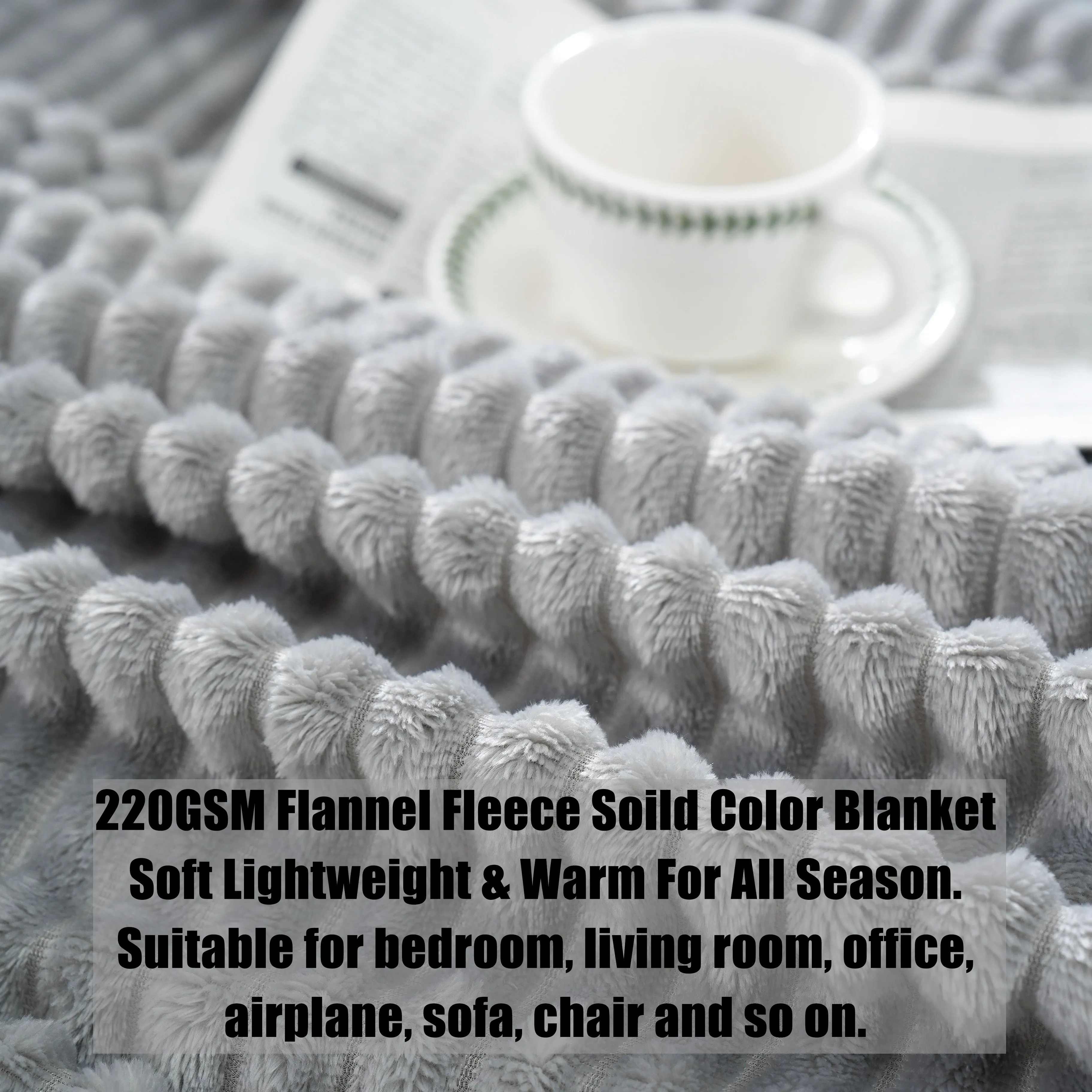 1pc 220GSM Drawstring Flannel Blanket, Plain Flannel Fleece Blanket, Suitable For All Seasons, Warm And Soft, Simple And Stylish, Suitable For Places, Bedrooms, Sofas, Offices, Pet Blankets