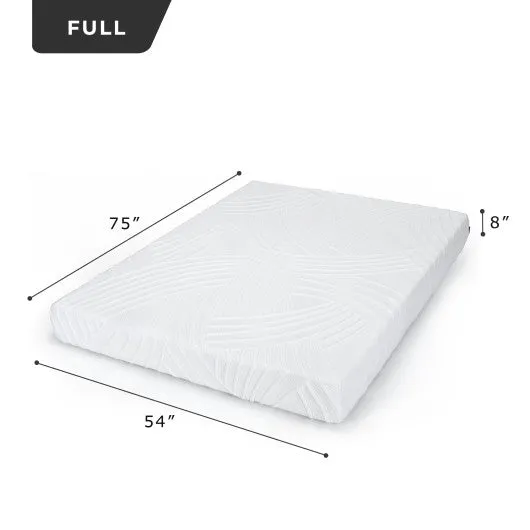 8 Inch Memory Foam Mattress with Poly Jacquard Fabric Cover-Full Size