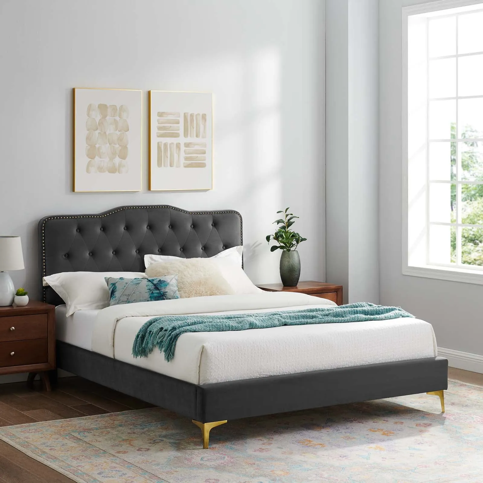 Amber Tufted Performance Velvet Twin Platform Bed By Modway - MOD-6778