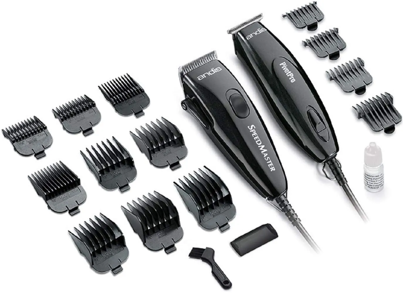 Andis Pivot Motor Combo Adjustable Blade Clipper and Trimmer Set (Black)