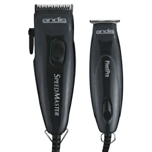 Andis Pivot Motor Combo Adjustable Blade Clipper and Trimmer Set (Black)