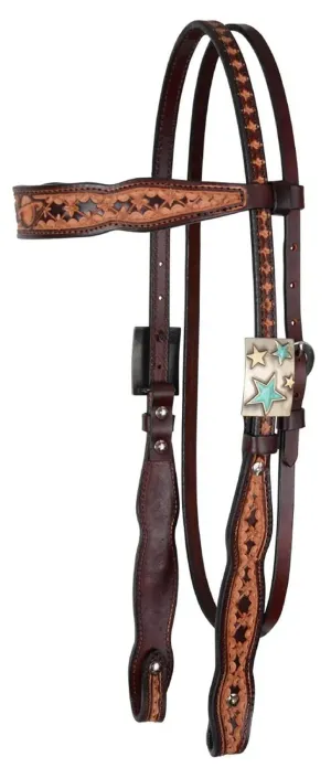 Circle Y Saturn Rising Leather Browband Headstall, Full