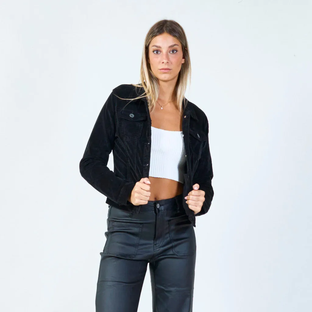 Cropped corduroy jacket wholesale