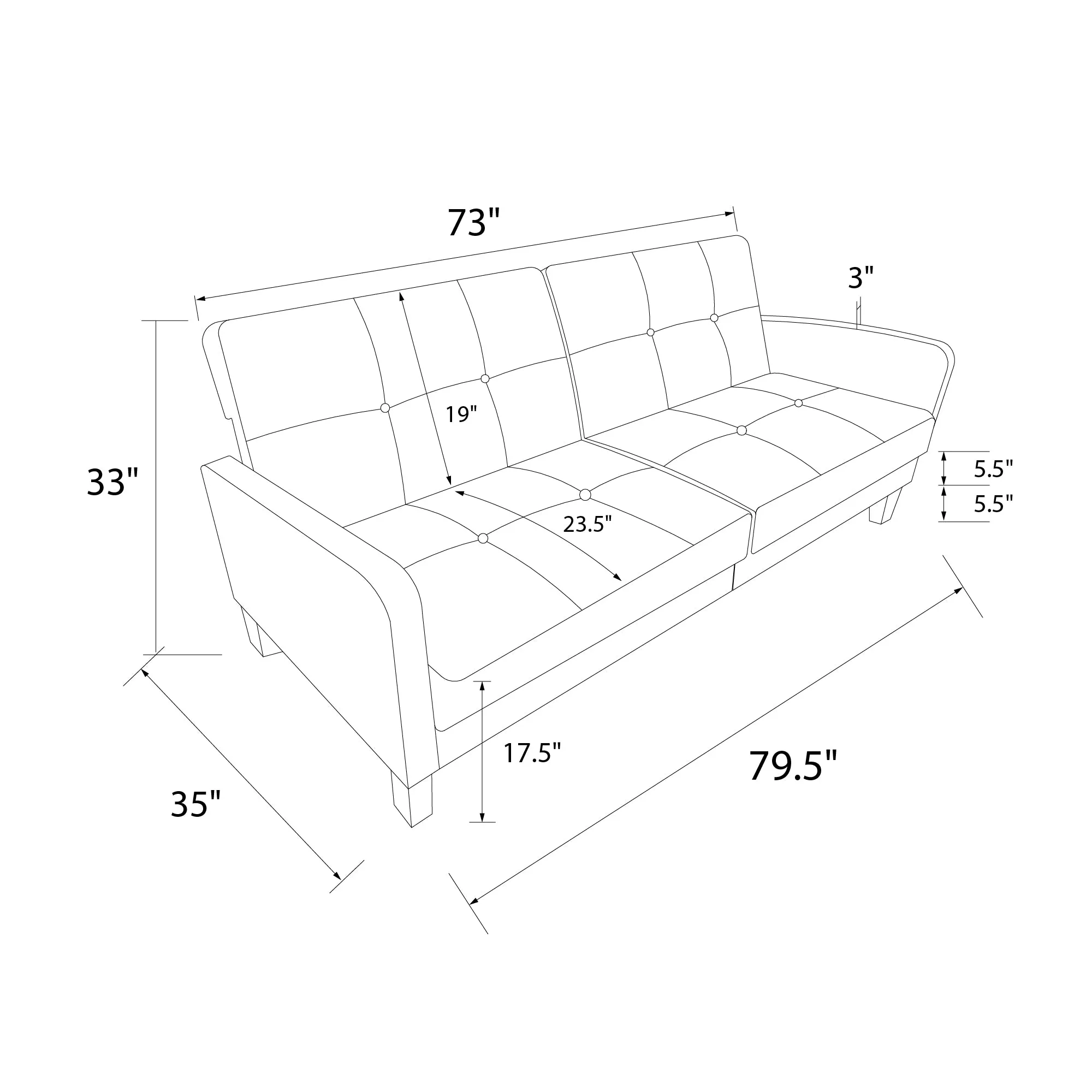 Dorel Home Boston Sofa Bed