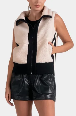 Elan Off White Sherpa Vest