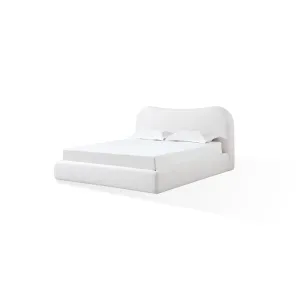 Elena Upholstered Bed in Vanilla Linen