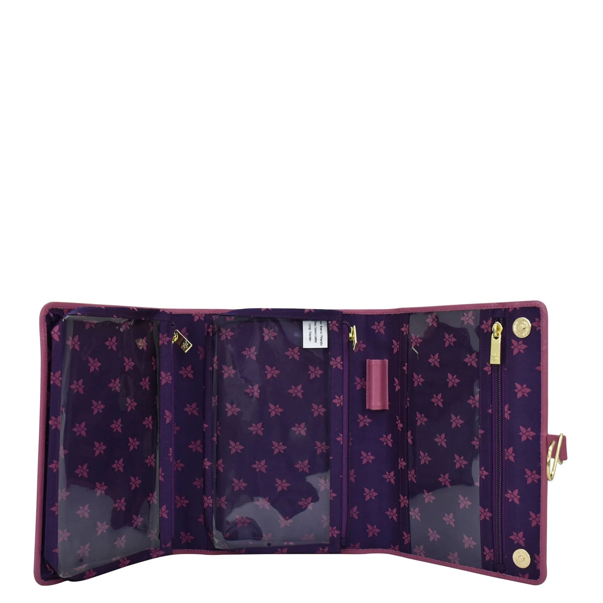 Fabric with Leather Trim Toiletry Case - 13001