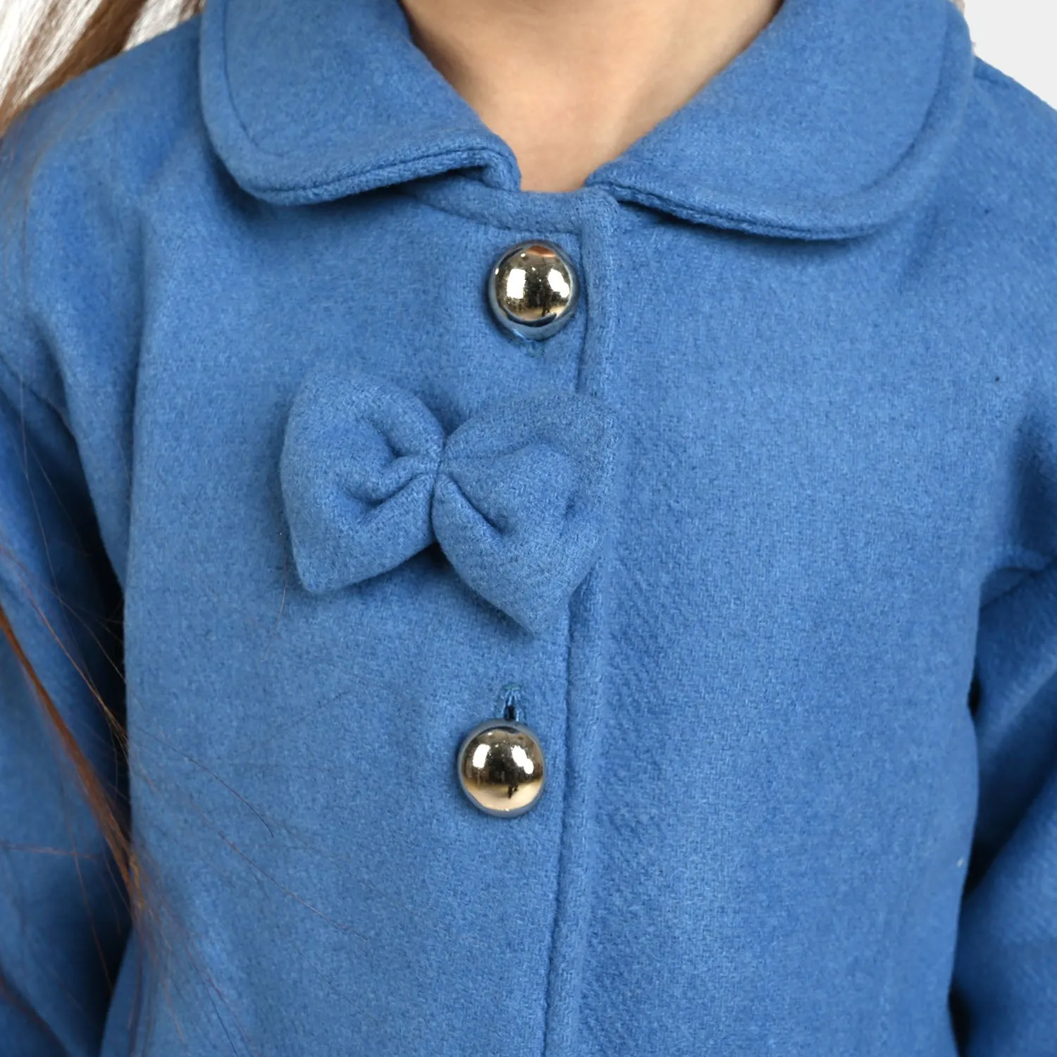 Girls Wool Woven Jacket - Blue