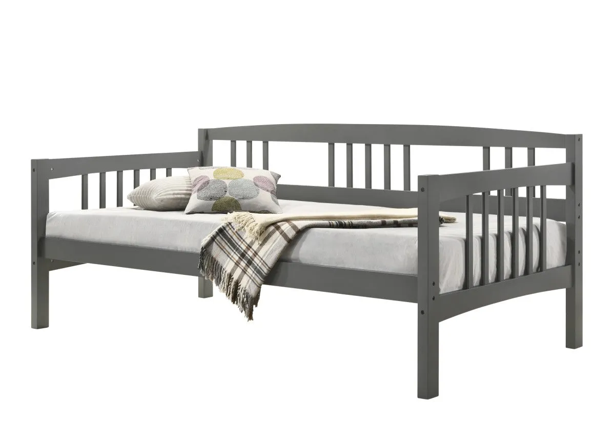 Grey Solid Wood Day Twin Bed- Trundle Optional- Model #7912