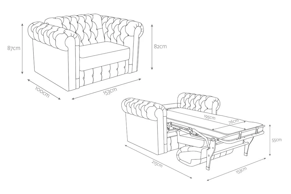 Jay-Be Chesterfield Snuggler with Deep e-Sprung™ Mattress