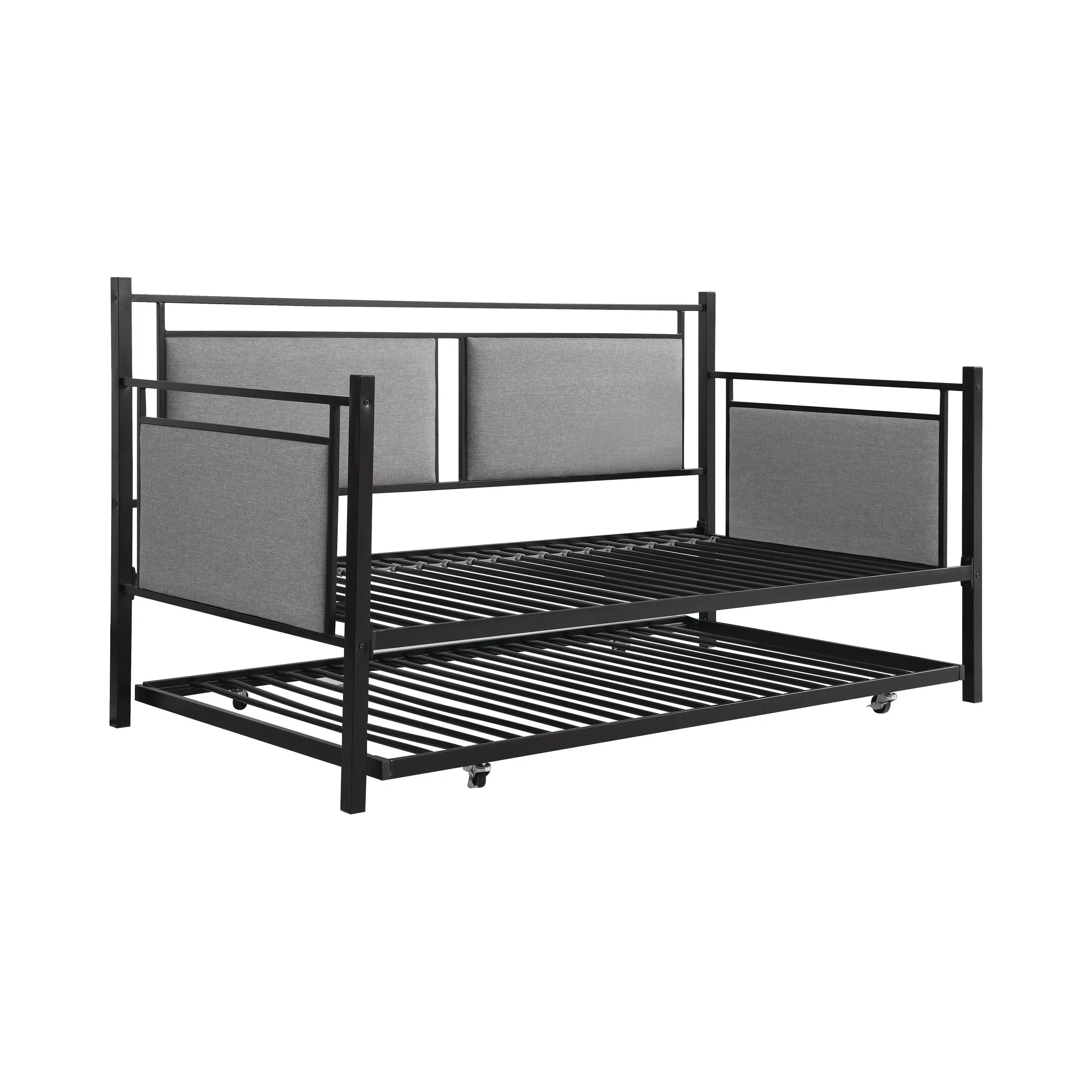 Joelle Upholstered Daybed Grey And Black With Trundle - 300940