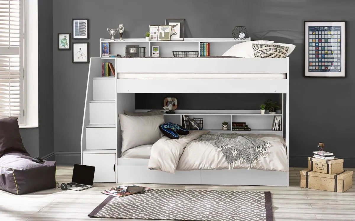 Julian Bowen Camelot Staircase Bunk - White