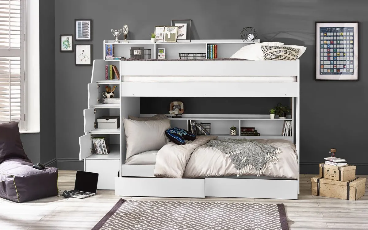 Julian Bowen Camelot Staircase Bunk - White