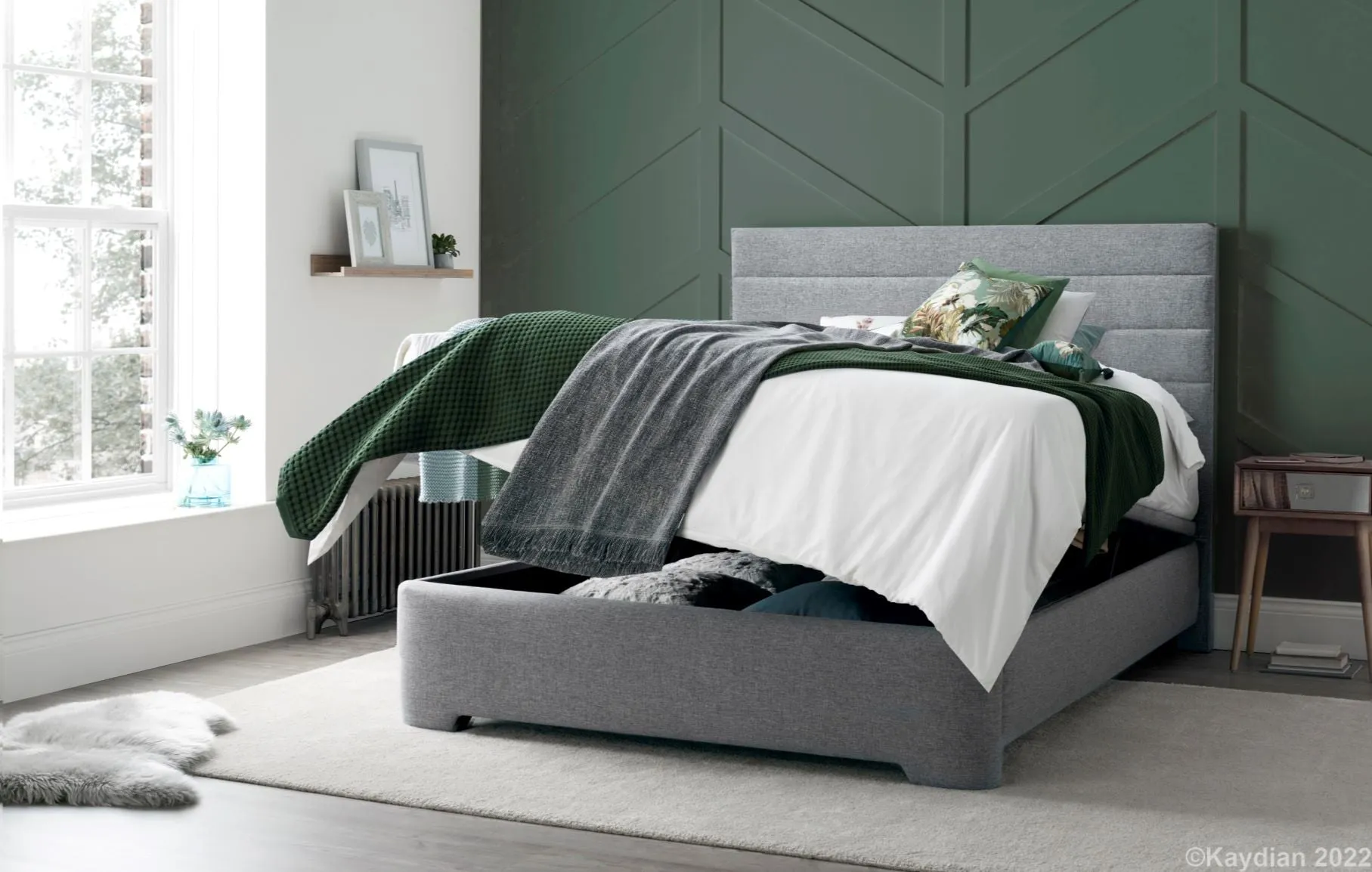 Kaydian Appleby Marbella Grey Ottoman Bed Frame