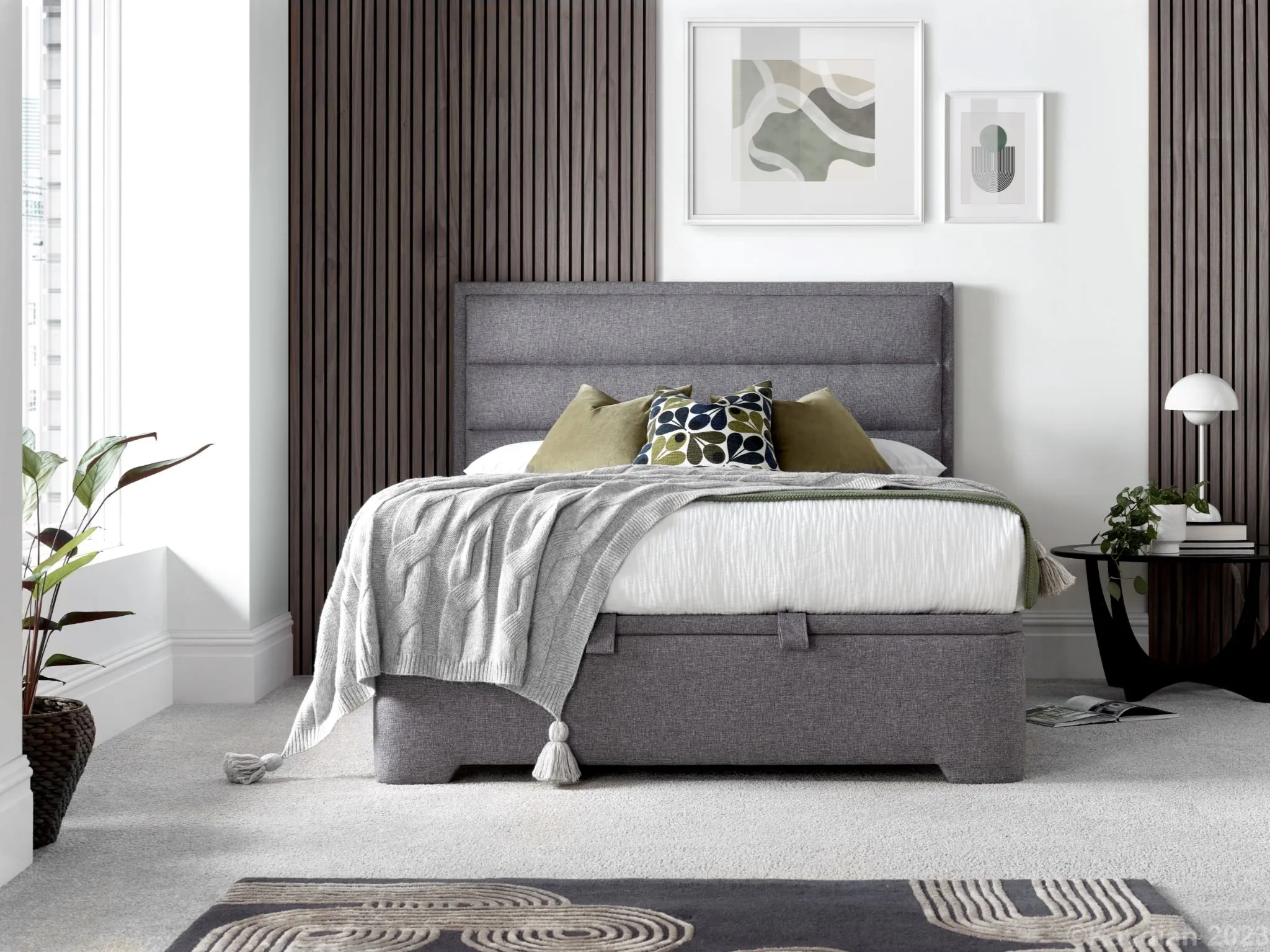 Kaydian Kirkby Marbella Grey Ottoman Bed