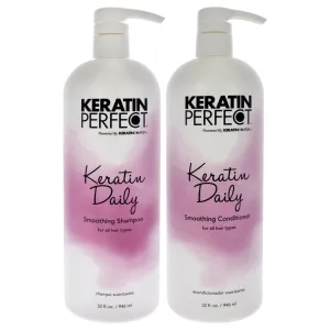 Keratin Daily Kit by Keratin Perfect for Unisex - 2 Pc Kit 32oz Shampoo, 32oz Conditioner