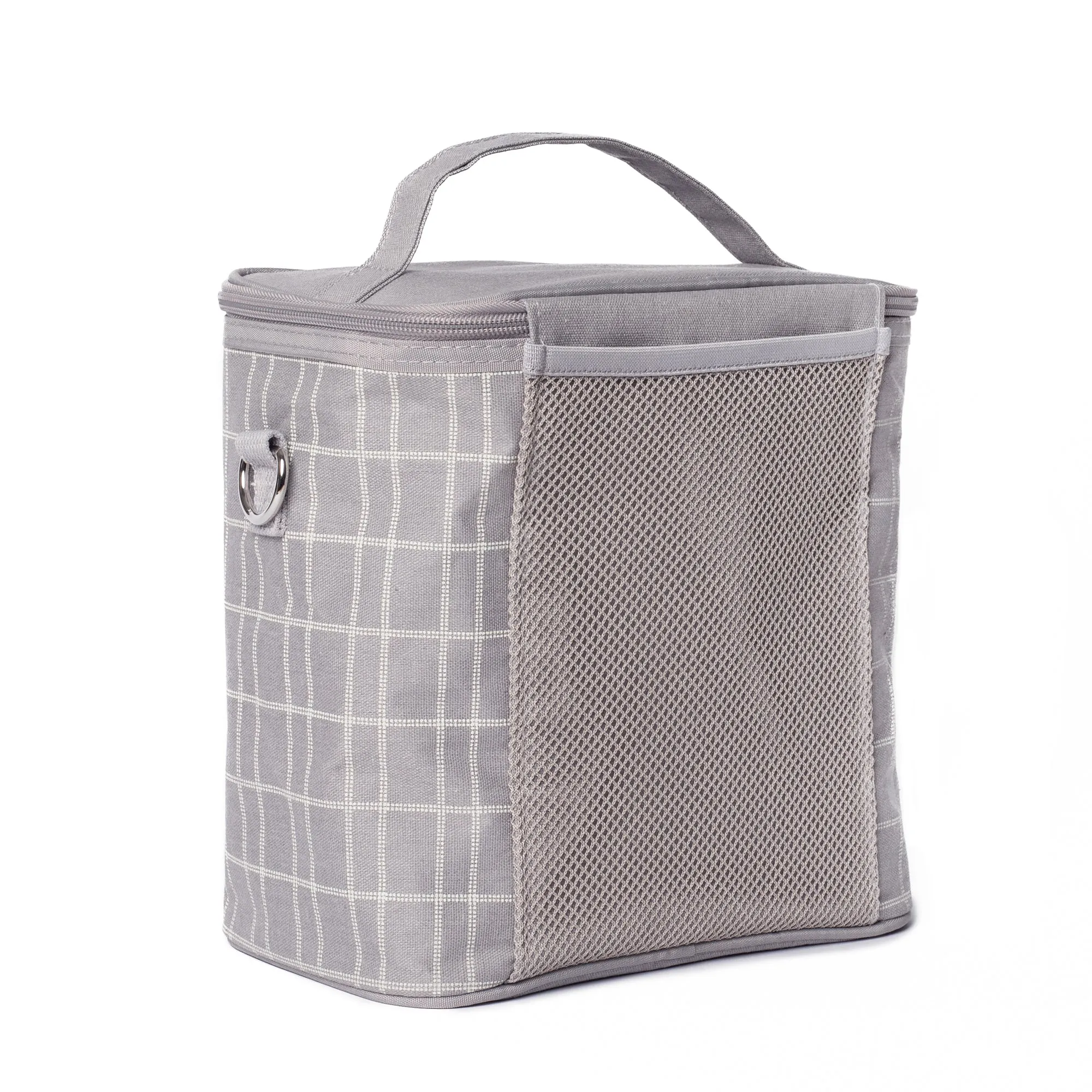 Light Grey Grid Lunch Poche