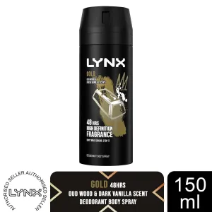 Lynx Gold Oud Wood And Dark Vanilla Deodorant Bodyspray 150ml