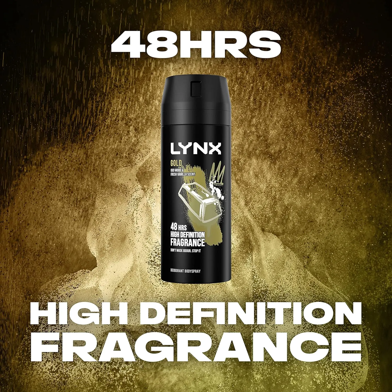 Lynx Gold Oud Wood And Dark Vanilla Deodorant Bodyspray 150ml