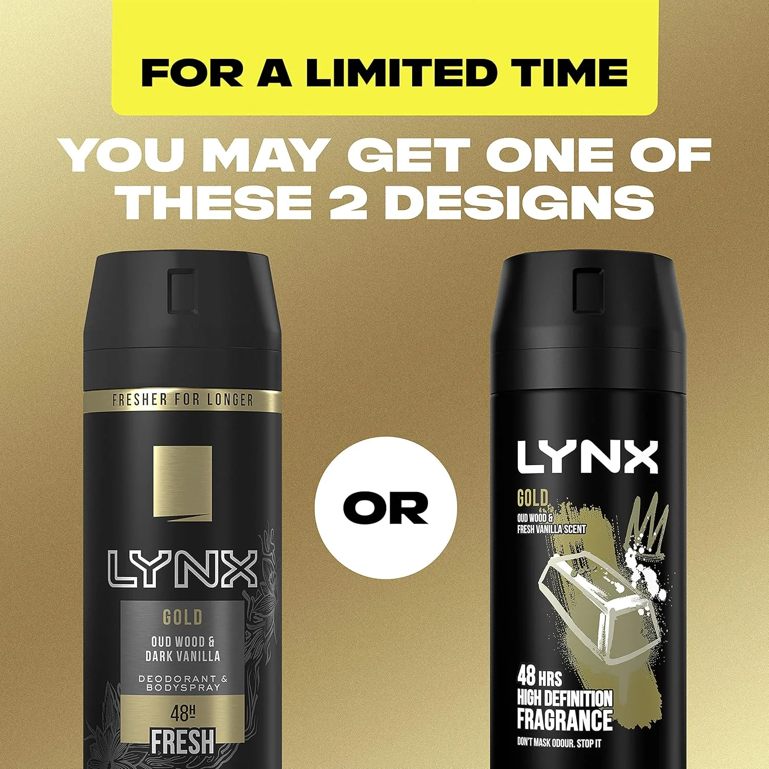 Lynx Gold Oud Wood And Dark Vanilla Deodorant Bodyspray 150ml