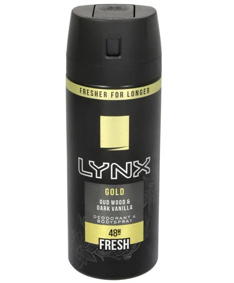 Lynx Gold Oud Wood And Dark Vanilla Deodorant Bodyspray 150ml