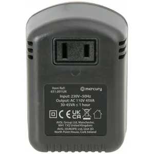 Mercury 45W Step-Down Voltage Converter - Black | 651001