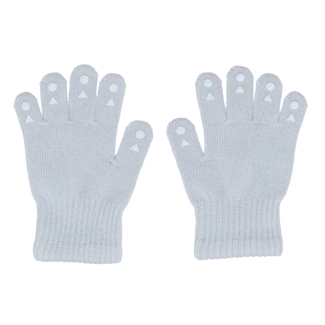 Non-Slip Grip Gloves for Babies and Toddlers - organic cotton - Sky Blue