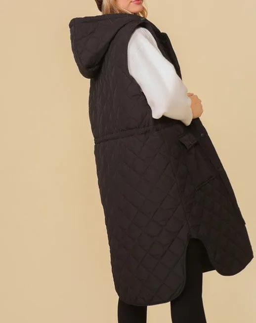 Oversized Quilted Midi Jacket