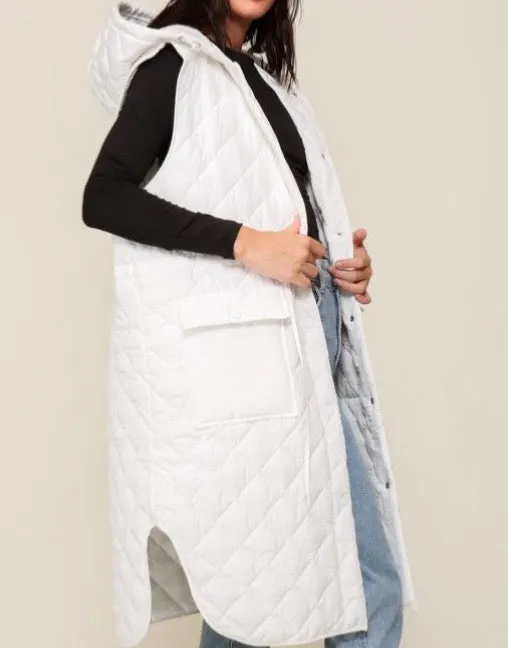 Oversized Quilted Midi Jacket