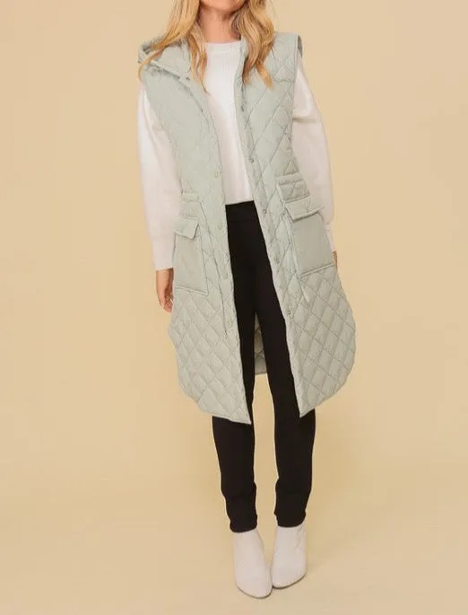 Oversized Quilted Midi Jacket