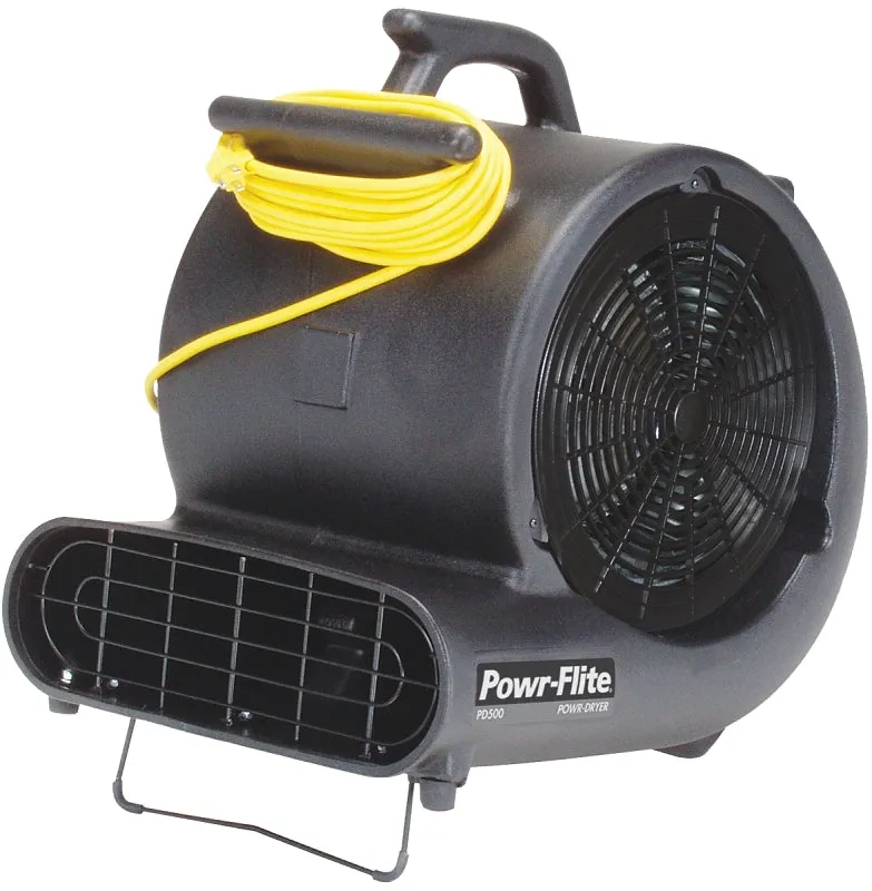 Powr-Flite PDS1 Power Dryer, 120 V, 3800 fpm Air, Co-Polymer/Polypropylene, Black :EA: QUANTITY: 1