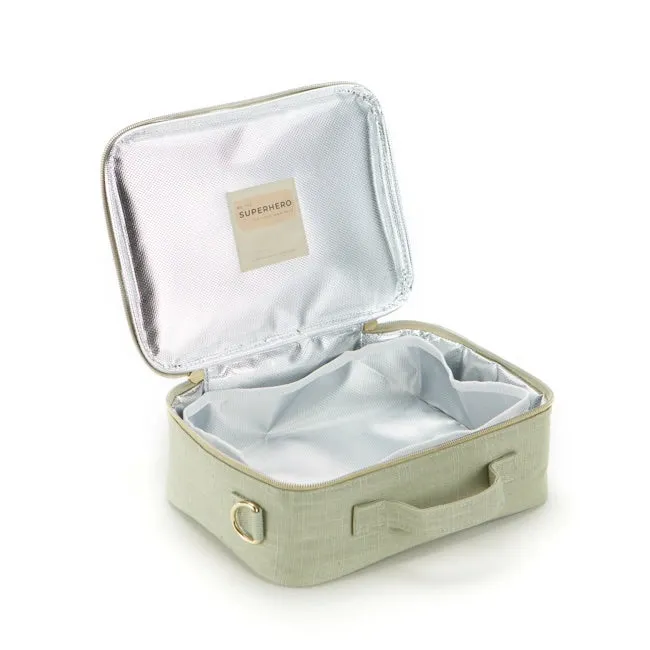 SoYoung Raw Linen Lunch Box - Little Hearts Sage