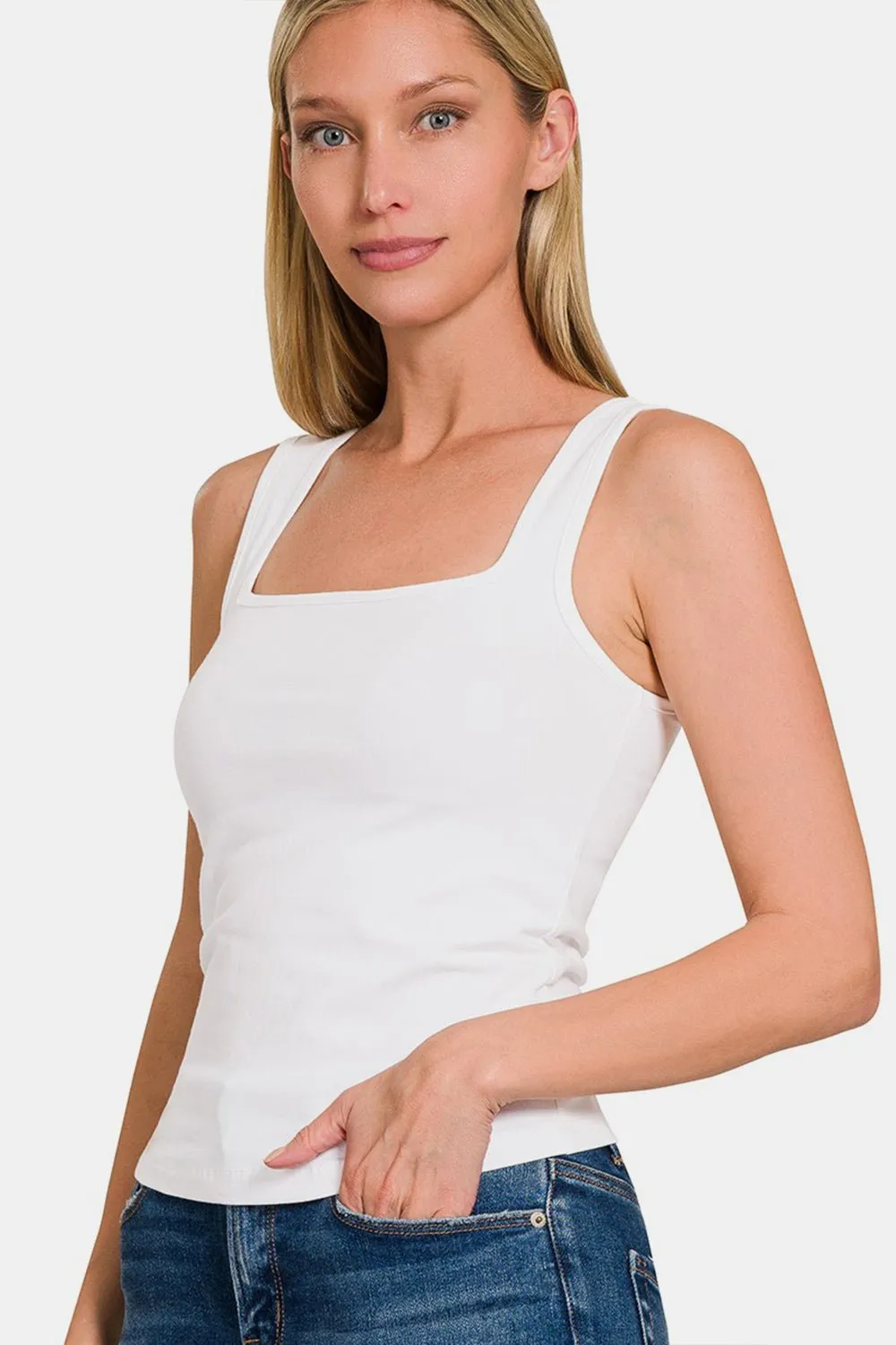 Square Neck Cropped Tank