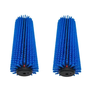 Tornado 9" Blue Stiff Bristle Heavy Duty Floor Scrubbing Brushes (#93173.1) for the 'Vortex 9' CRB Scrubber - Pack of 2