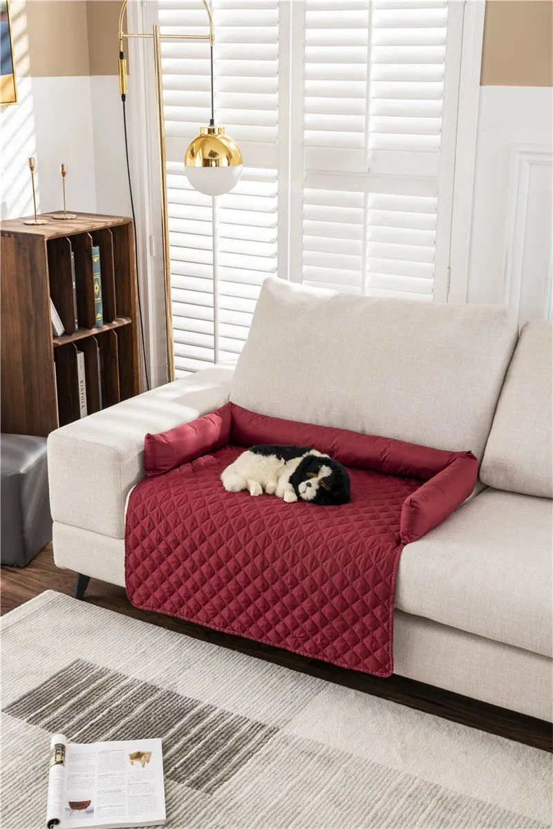 Waterproof Dog Sofa Cover with Neck Pillow and Calming Cat Nest