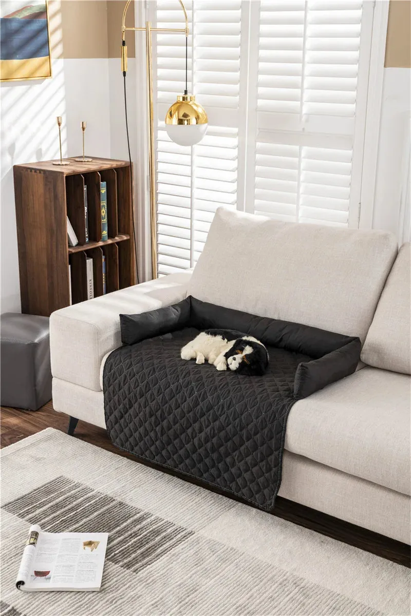 Waterproof Dog Sofa Cover with Neck Pillow and Calming Cat Nest