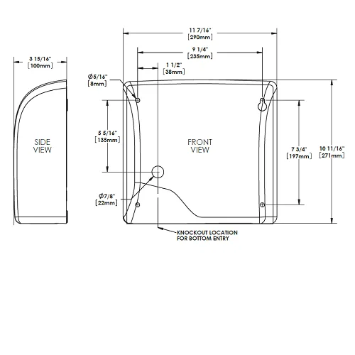 WORLD DRYER® L-972 SLIMdri® ***DISCONTINUED*** No Longer Available in Polished Stainless Steel -  - Please see WORLD L-973A or Q-972A2