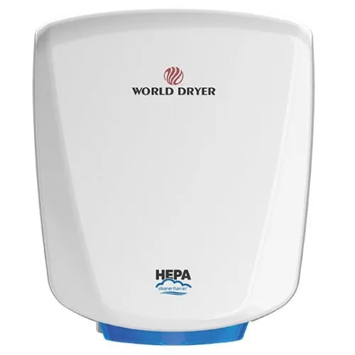 WORLD DRYER® Q-974A2 VERDEdri® Hand Dryer - White Epoxy on Aluminum Automatic Universal Voltage Surface-Mounted ADA Compliant