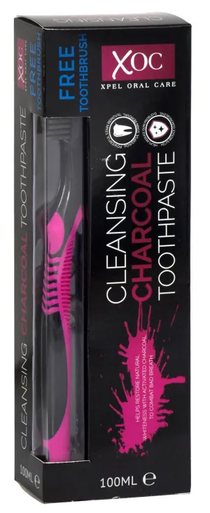 XOC Cleansing Charcoal Toothpaste 100 ml   Toothbrush